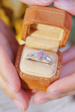 Load image into Gallery viewer, LUOWEND 18K White Gold Real Natural Pink Diamond Ring for Women
