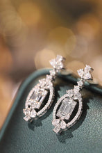 Load image into Gallery viewer, LUOWEND 18K White Gold Real Natural Diamond Drop Earrings for Women