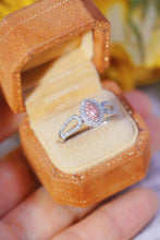 Load image into Gallery viewer, LUOWEND 18K White Gold Real Natural Pink Diamond Ring for Women
