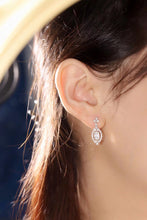 Load image into Gallery viewer, LUOWEND 18K White Gold Real Natural Diamond Drop Earrings for Women