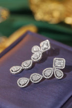 Load image into Gallery viewer, LUOWEND 18K White Gold Real Natural Diamond Drop Earrings for Women