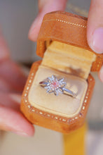 Load image into Gallery viewer, LUOWEND 18K White Gold Real Natural Pink Diamond Ring for Women