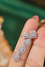 Load image into Gallery viewer, LUOWEND 18K White Gold Real Natural Diamond Drop Earrings for Women