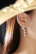 Load image into Gallery viewer, LUOWEND 18K White Gold Real Natural Diamond Drop Earrings for Women