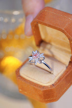 Load image into Gallery viewer, LUOWEND 18K White Gold Real Natural Pink Diamond Ring for Women