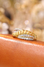 Load image into Gallery viewer, LUOWEND 18K White&Yellow Gold Real Natural Diamond Ring for Women