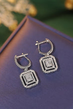 Load image into Gallery viewer, LUOWEND 18K White Gold Real Natural Diamond Hoop Earrings for Women
