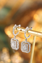 Load image into Gallery viewer, LUOWEND 18K White Gold Real Natural Diamond Hoop Earrings for Women
