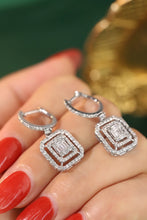 Load image into Gallery viewer, LUOWEND 18K White Gold Real Natural Diamond Hoop Earrings for Women