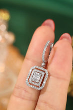 Load image into Gallery viewer, LUOWEND 18K White Gold Real Natural Diamond Hoop Earrings for Women