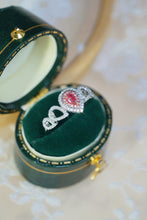 Load image into Gallery viewer, LUOWEND 18K White Gold Real Natural Pink Diamond Ring for Women