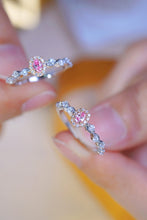 Load image into Gallery viewer, LUOWEND 18K White Gold Real Natural Pink Diamond Ring for Women