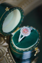 Load image into Gallery viewer, LUOWEND 18K White Gold Real Natural Pink Diamond Ring for Women