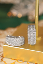Load image into Gallery viewer, LUOWEND 18K White Gold Real Natural Diamond Hoop Earrings for Women