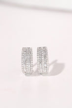 Load image into Gallery viewer, LUOWEND 18K White Gold Real Natural Diamond Hoop Earrings for Women