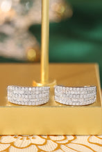 Load image into Gallery viewer, LUOWEND 18K White Gold Real Natural Diamond Hoop Earrings for Women