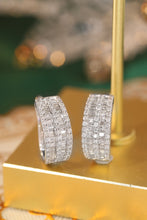 Load image into Gallery viewer, LUOWEND 18K White Gold Real Natural Diamond Hoop Earrings for Women