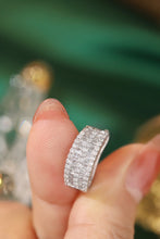 Load image into Gallery viewer, LUOWEND 18K White Gold Real Natural Diamond Hoop Earrings for Women