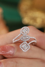 Load image into Gallery viewer, LUOWEND 18K White Gold Real Natural Diamond Ring for Women
