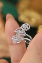 Load image into Gallery viewer, LUOWEND 18K White Gold Real Natural Diamond Ring for Women