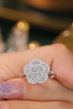 Load image into Gallery viewer, LUOWEND 18K White Gold Real Natural Diamond Ring for Women