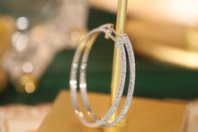 Load image into Gallery viewer, LUOWEND 18K White Gold Real Natural Diamond Earrings for Women