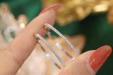 Load image into Gallery viewer, LUOWEND 18K White Gold Real Natural Diamond Earrings for Women