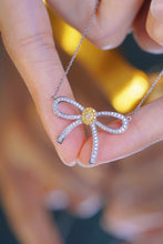 Load image into Gallery viewer, LUOWEND 18K White Gold Real Natural Yellow Diamond Pendant Necklace for Women