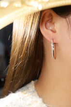 Load image into Gallery viewer, LUOWEND 18K White Gold Real Natural Diamond Earrings for Women
