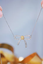 Load image into Gallery viewer, LUOWEND 18K White Gold Real Natural Yellow Diamond Pendant Necklace for Women