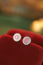 Load image into Gallery viewer, LUOWEND 18K White Gold Real Natural Pink Diamond Earrings for Women