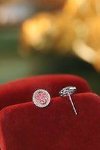 Load image into Gallery viewer, LUOWEND 18K White Gold Real Natural Pink Diamond Earrings for Women