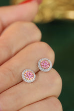 Load image into Gallery viewer, LUOWEND 18K White Gold Real Natural Pink Diamond Earrings for Women
