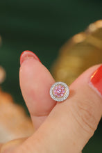 Load image into Gallery viewer, LUOWEND 18K White Gold Real Natural Pink Diamond Earrings for Women