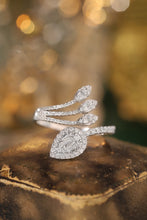 Load image into Gallery viewer, LUOWEND 18K White Gold Real Natural Diamond Ring for Women