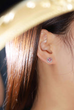 Load image into Gallery viewer, LUOWEND 18K White Gold Real Natural Pink Diamond Earrings for Women