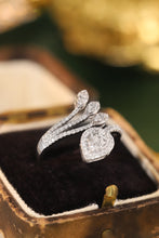 Load image into Gallery viewer, LUOWEND 18K White Gold Real Natural Diamond Ring for Women