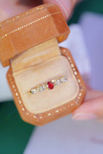 Load image into Gallery viewer, LUOWEND 18K Yellow Gold Real Natural Ruby and Diamond Gemstone Ring for Women