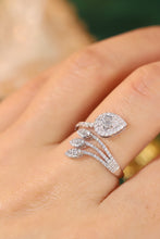 Load image into Gallery viewer, LUOWEND 18K White Gold Real Natural Diamond Ring for Women