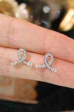 Load image into Gallery viewer, LUOWEND 18K White Gold Real Natural Diamond Stud Earrings for Women