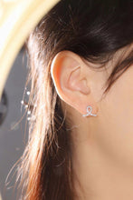 Load image into Gallery viewer, LUOWEND 18K White Gold Real Natural Diamond Stud Earrings for Women