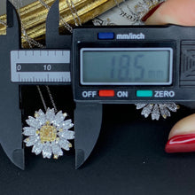 Load image into Gallery viewer, LUOWEND 18K White Gold Real Natural Yellow Diamond Pendant Necklace for Women