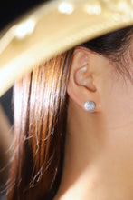 Load image into Gallery viewer, LUOWEND 18K White Gold Real Natural Diamond Stud Earrings for Women