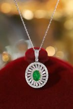 Load image into Gallery viewer, LUOWEND 18K White and Yellow Gold Real Natural Emerald and Diamond Gemstone Necklace for Women