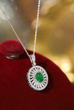 Load image into Gallery viewer, LUOWEND 18K White and Yellow Gold Real Natural Emerald and Diamond Gemstone Necklace for Women