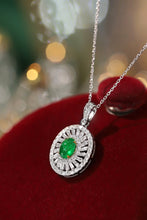 Load image into Gallery viewer, LUOWEND 18K White and Yellow Gold Real Natural Emerald and Diamond Gemstone Necklace for Women