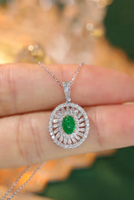 Load image into Gallery viewer, LUOWEND 18K White and Yellow Gold Real Natural Emerald and Diamond Gemstone Necklace for Women