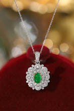 Load image into Gallery viewer, LUOWEND 18K White and Yellow Gold Real Natural Emerald and Diamond Gemstone Necklace for Women
