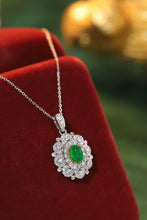 Load image into Gallery viewer, LUOWEND 18K White and Yellow Gold Real Natural Emerald and Diamond Gemstone Necklace for Women