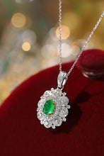 Load image into Gallery viewer, LUOWEND 18K White and Yellow Gold Real Natural Emerald and Diamond Gemstone Necklace for Women